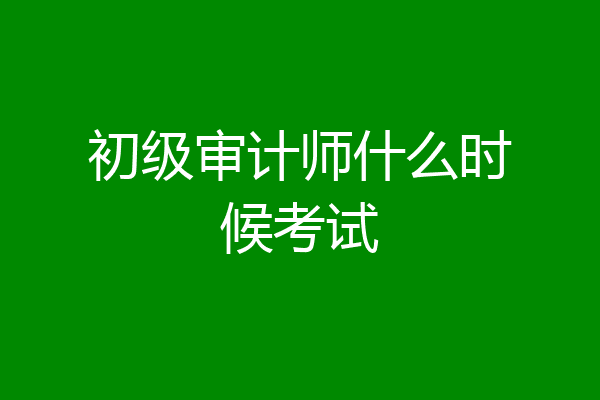 初级审计师什么时候考试