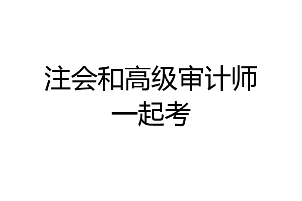 注会和高级审计师一起考