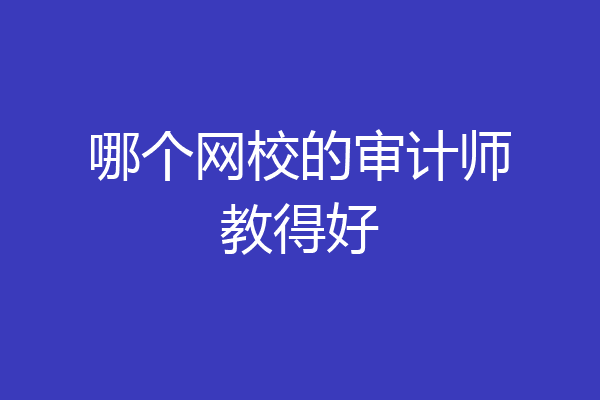 哪个网校的审计师教得好