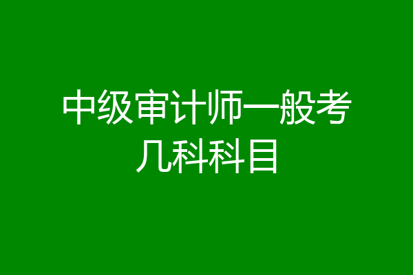 中级审计师一般考几科科目