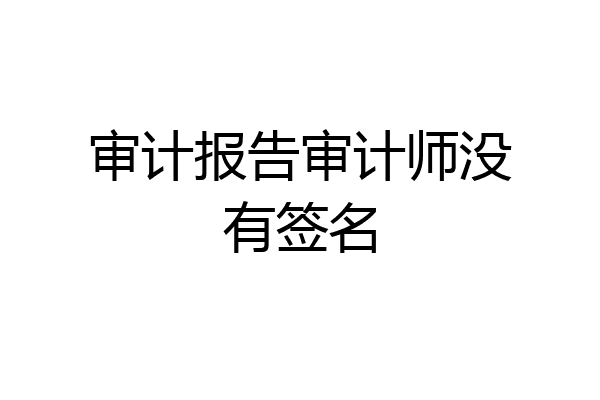 审计报告审计师没有签名