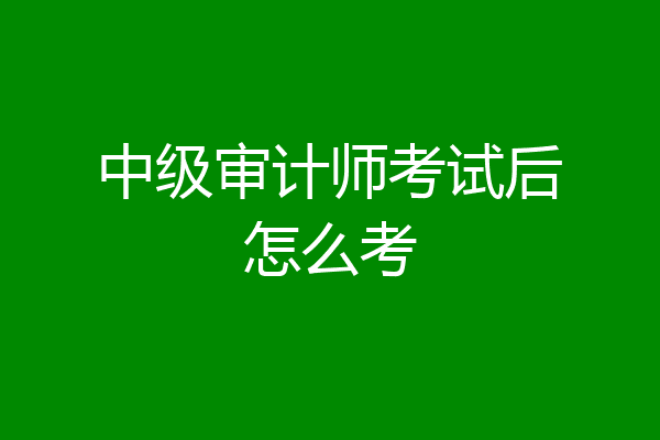 中级审计师考试后怎么考