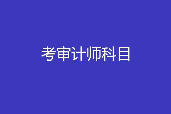 考审计师科目
