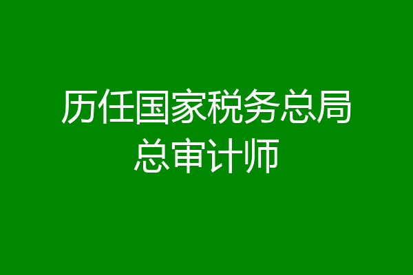 历任国家税务总局总审计师