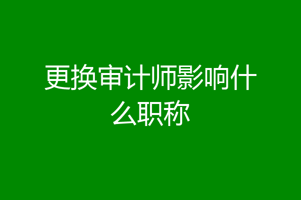 更换审计师影响什么职称