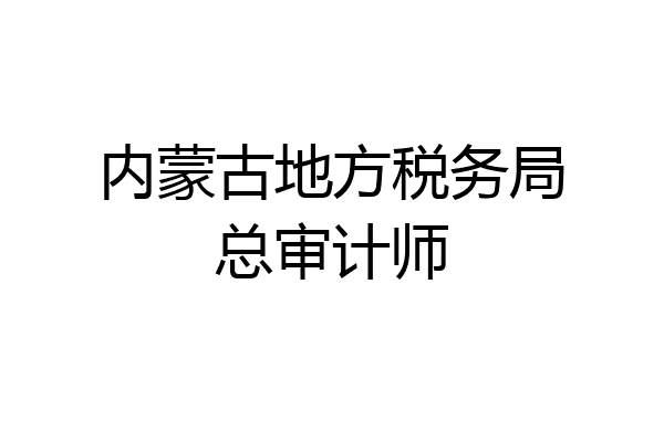 内蒙古地方税务局总审计师