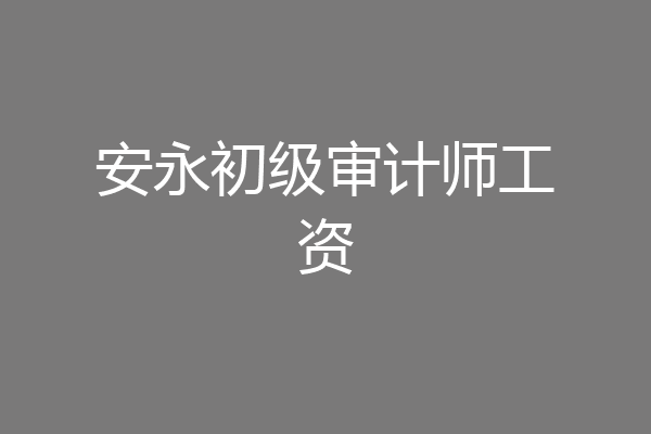 安永初级审计师工资