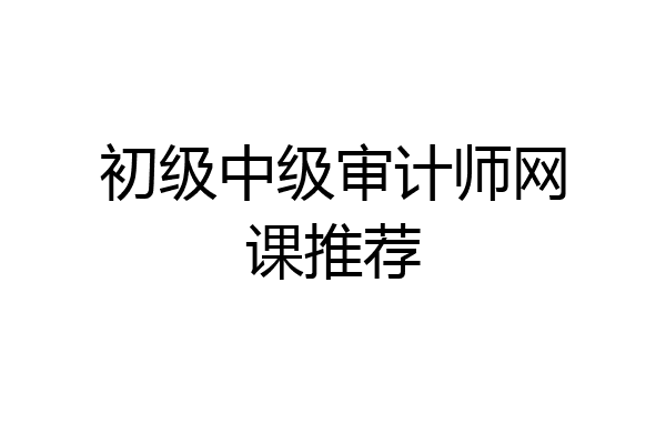 初级中级审计师网课推荐