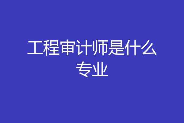 工程审计师是什么专业