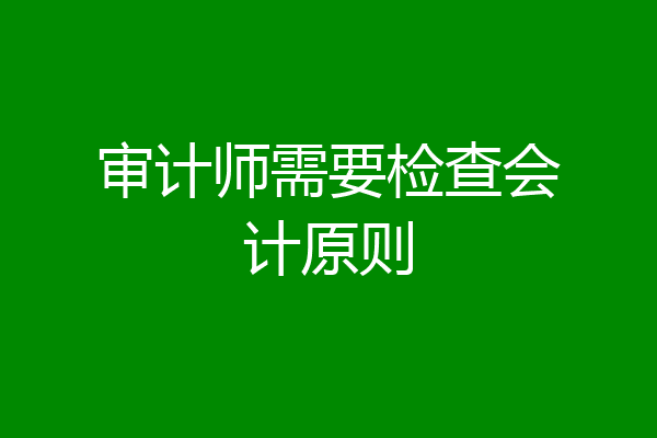 审计师需要检查会计原则
