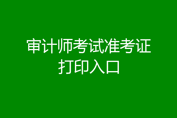 审计师考试准考证打印入口