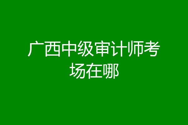 广西中级审计师考场在哪