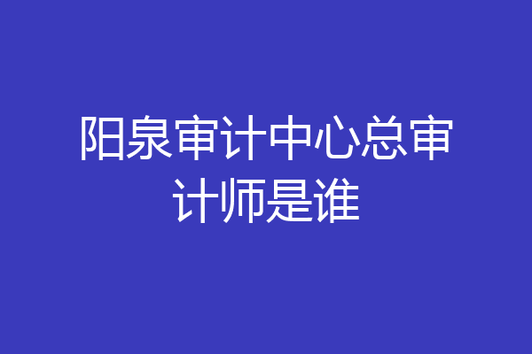 阳泉审计中心总审计师是谁