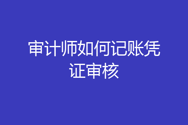 审计师如何记账凭证审核