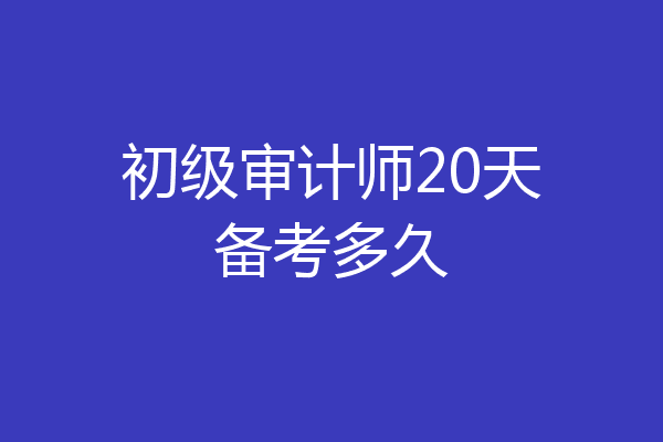 初级审计师20天备考多久