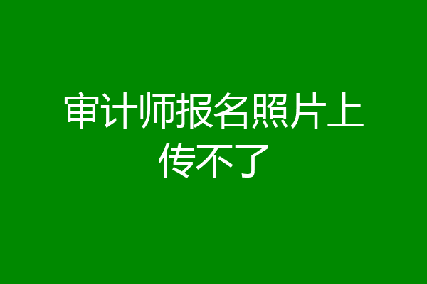 审计师报名照片上传不了
