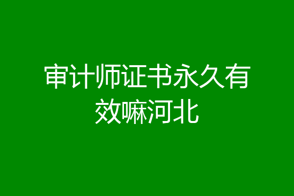 审计师证书永久有效嘛河北