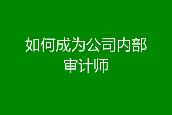 如何成为公司内部审计师