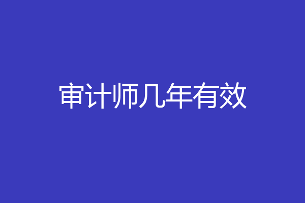 审计师几年有效