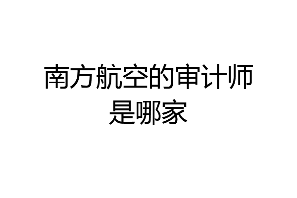南方航空的审计师是哪家
