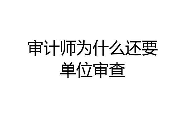 审计师为什么还要单位审查