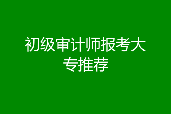 初级审计师报考大专推荐
