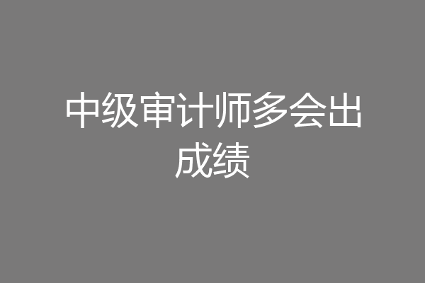 中级审计师多会出成绩