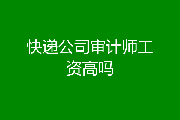 快递公司审计师工资高吗