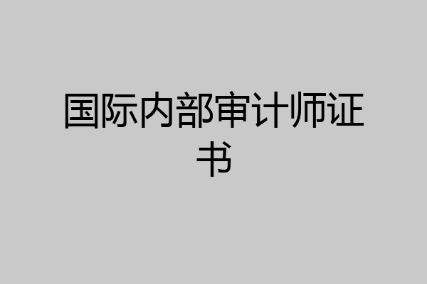 国际内部审计师证书