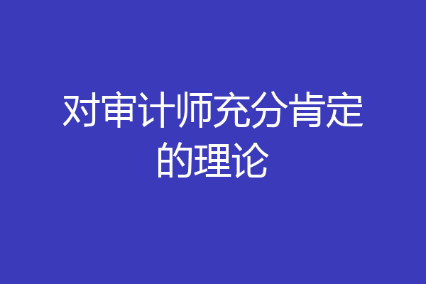 对审计师充分肯定的理论