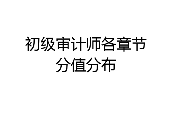 初级审计师各章节分值分布