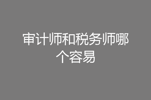 审计师和税务师哪个容易