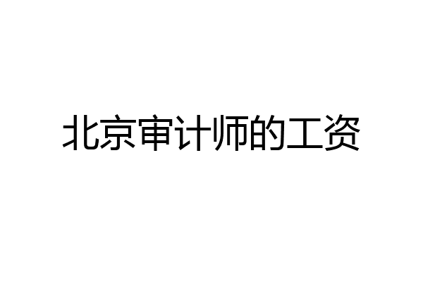 北京审计师的工资