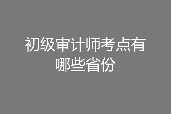 初级审计师考点有哪些省份