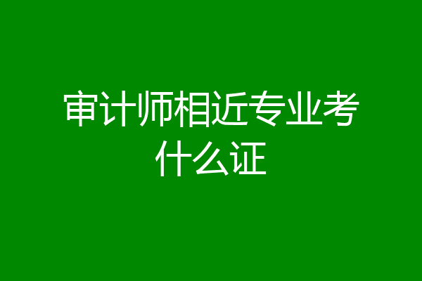 审计师相近专业考什么证