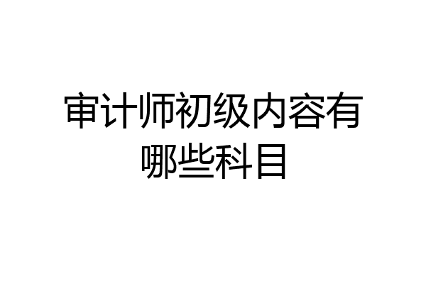 审计师初级内容有哪些科目