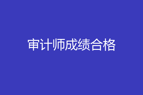 审计师成绩合格