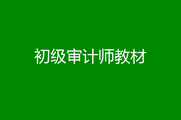 初级审计师教材