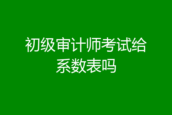初级审计师考试给系数表吗