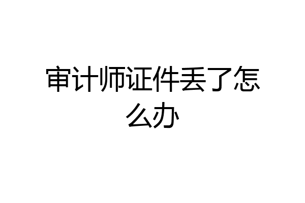 审计师证件丢了怎么办