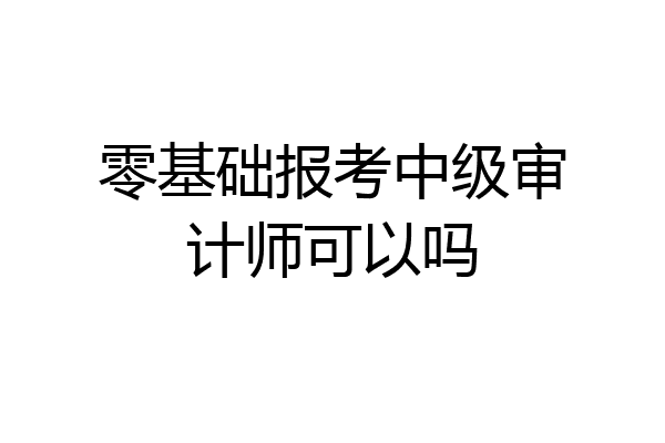 零基础报考中级审计师可以吗