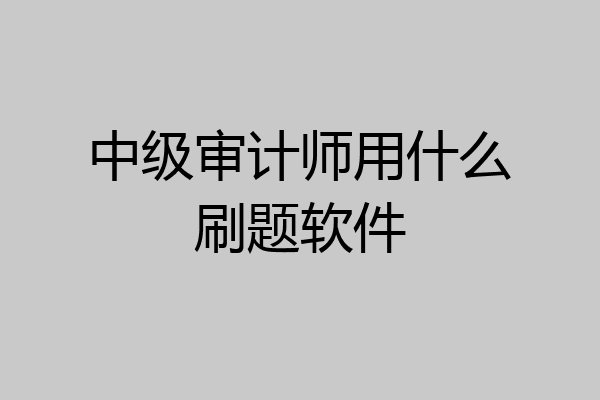 中级审计师用什么刷题软件