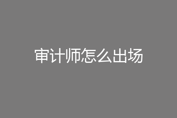 审计师怎么出场