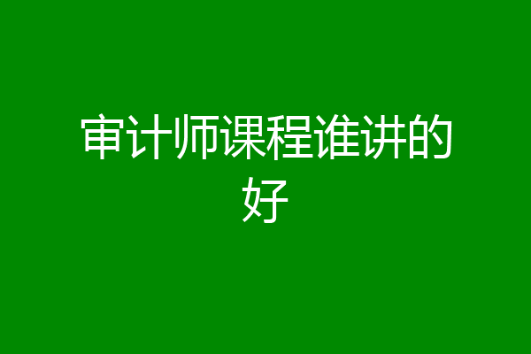 审计师课程谁讲的好