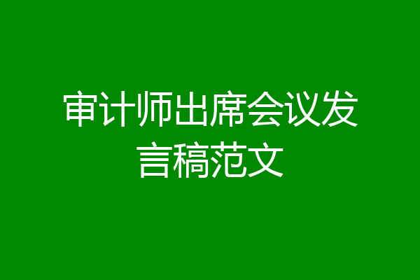 审计师出席会议发言稿范文