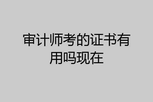 审计师考的证书有用吗现在