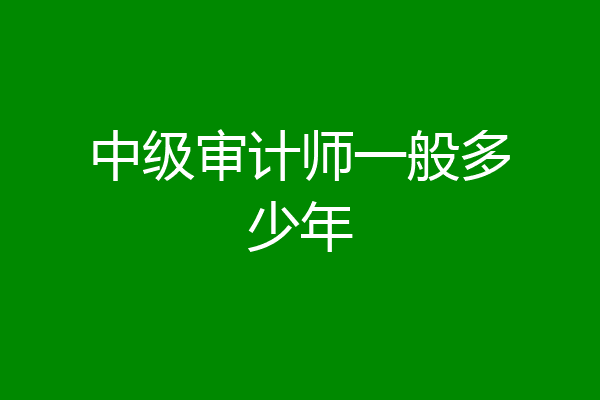 中级审计师一般多少年