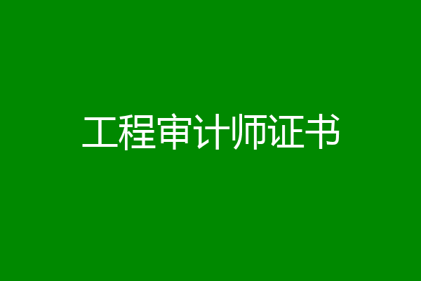 工程审计师证书