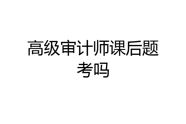 高级审计师课后题考吗