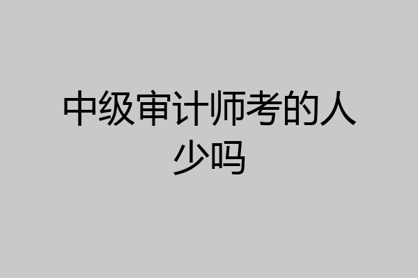 中级审计师考的人少吗